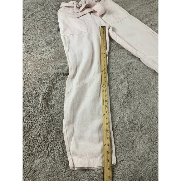 A.L.C. Coburn Tapered Paperbag High Waist Pants Linen Blend Morganite Pink 4 - Picture 10 of 16